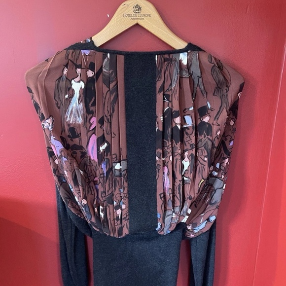 Hermès Silk & Cashmere Draped Print Top – Made in France – Rare Vintage - Picture 2 of 5